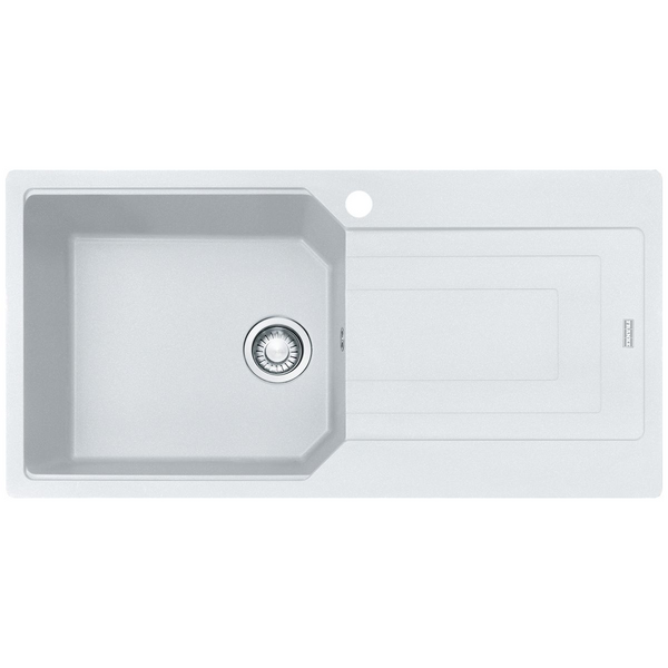 Franke Urban 1000mm Single Bowl Topmount Sink with Right Hand Drainer - White UBG611-100PWRHD
