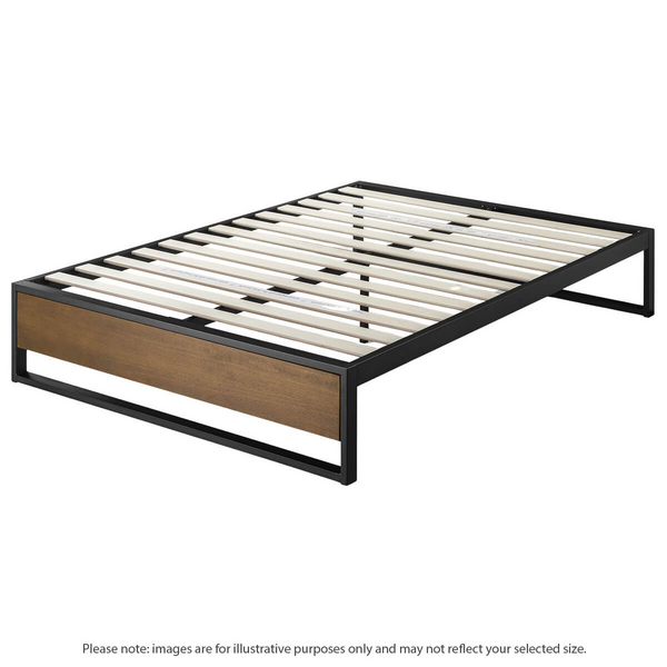 Zinus King 35cm Ironline Bed Base Wood and Metal AU-IRPF-14K