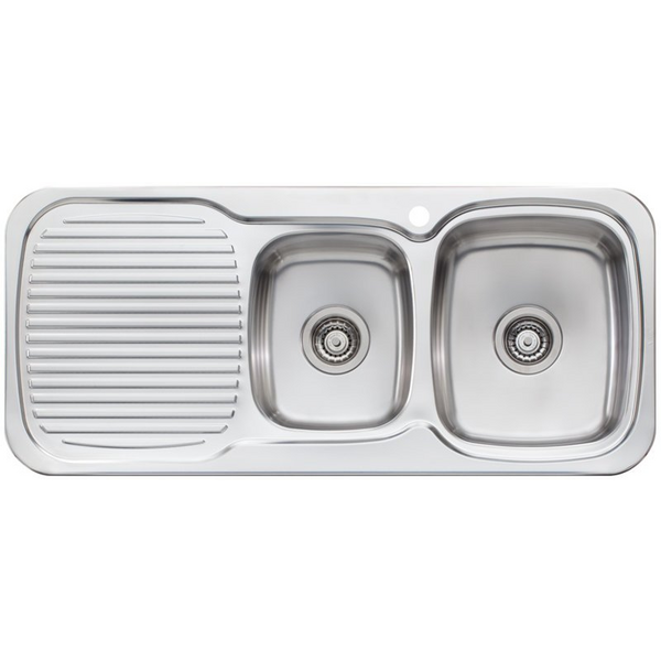 Oliveri Lakeland 1 and 3/4 Bowl Left Hand Drainer Sink LL137