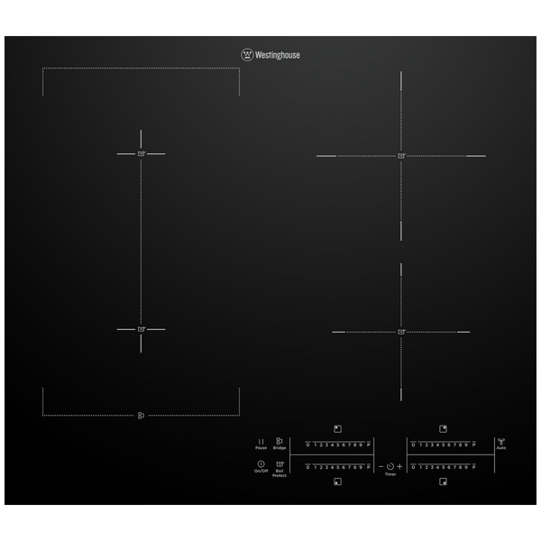 Westinghouse 60cm 4 Burner Zone Induction Cooktop WHI645BE