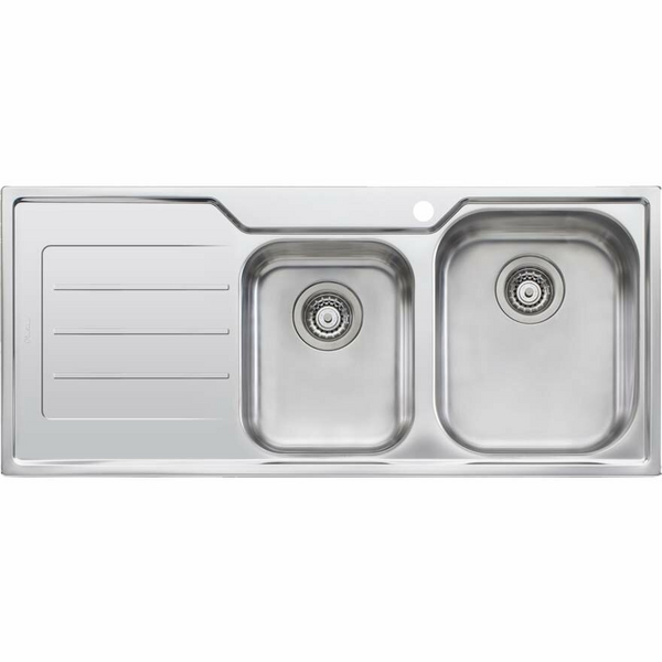Oliveri Flinders 1 and 3/4 Bowl Topmount Sink with Left-Hand Drainer FL112