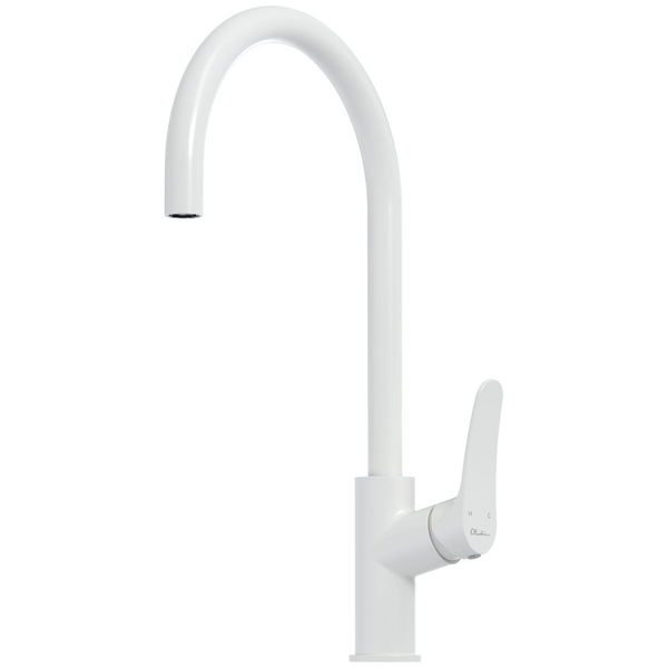 Oliveri Verona Goose Neck Mixer Tap White VA306507WH