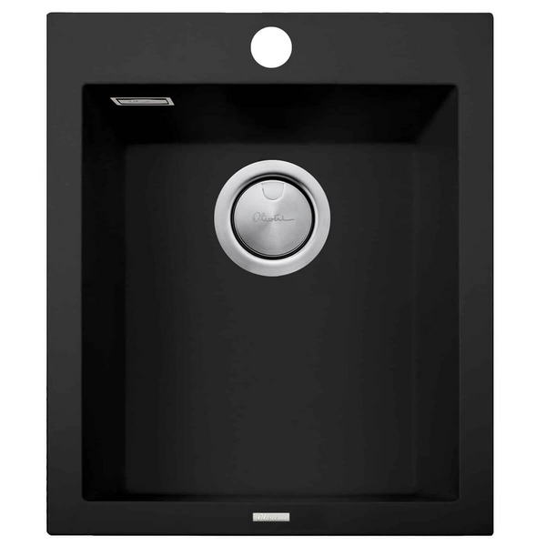 Oliveri Santorini Standard Single Bowl Topmount Sink Matte Black ST-MB1531-OF