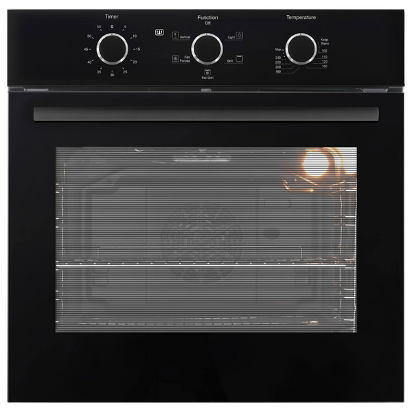 Emilia 60cm Electric Fan Forced Oven Black Glass EMRENT65EN