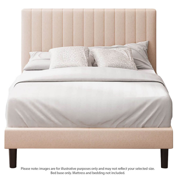 Zinus Debi Queen Upholstered Fabric Bed Base Beige AU-FHVP-Q
