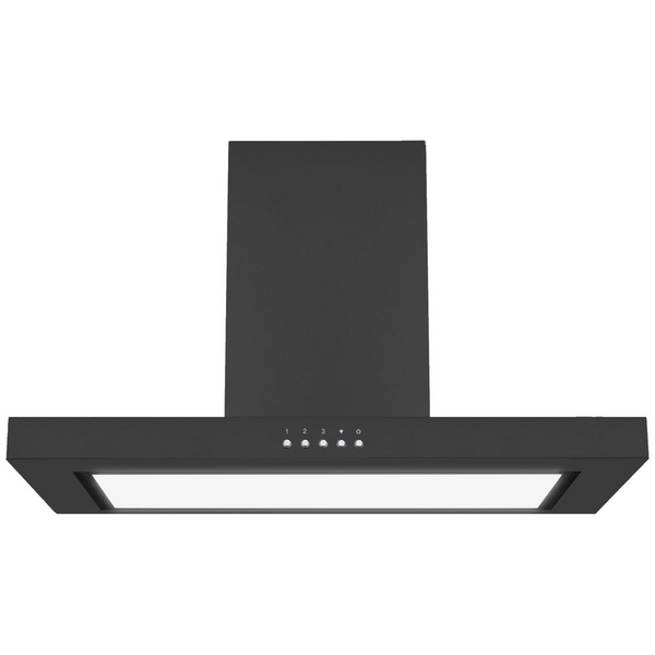 Omega 90cm Wall Canopy Rangehood Matt Black ORC90MB