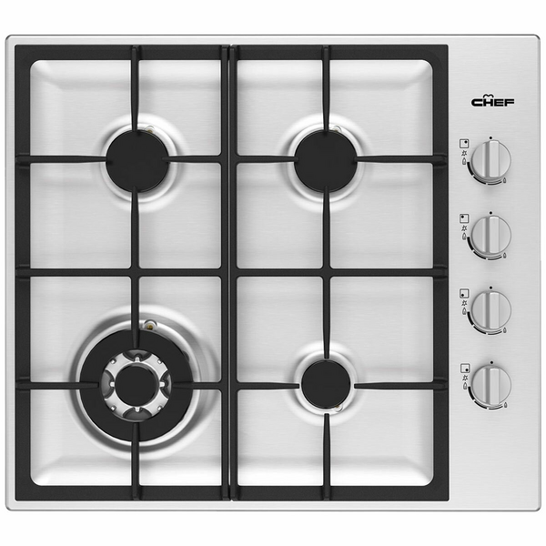 Chef 60cm Natural Gas Stainless Steel Cooktop CHG644SC
