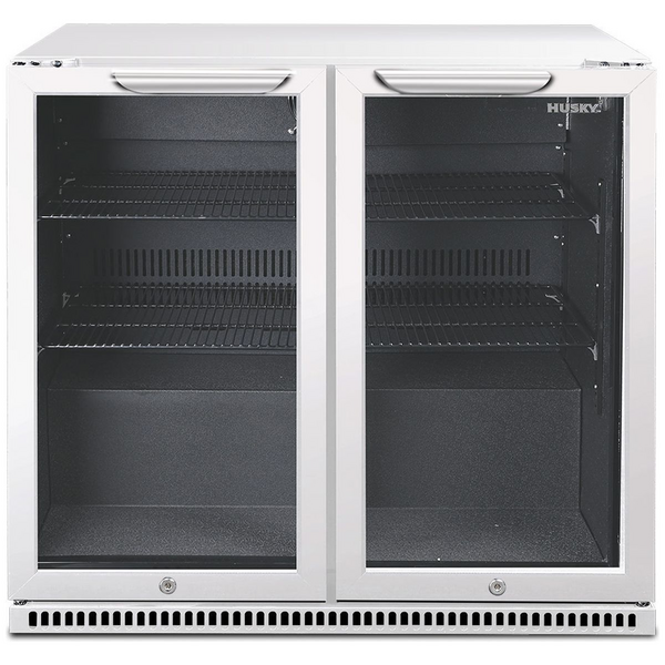 Husky 203L Double Door Home Bar Drinks Chiller White C2HHMBWHAU