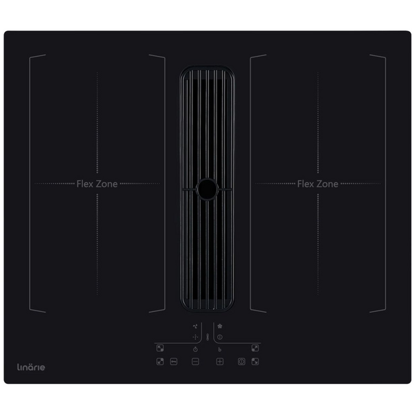 Linarie 60cm Bruz Double Flex Zone Induction Cooktop with Integrated Ventilation System RF6012FLEX