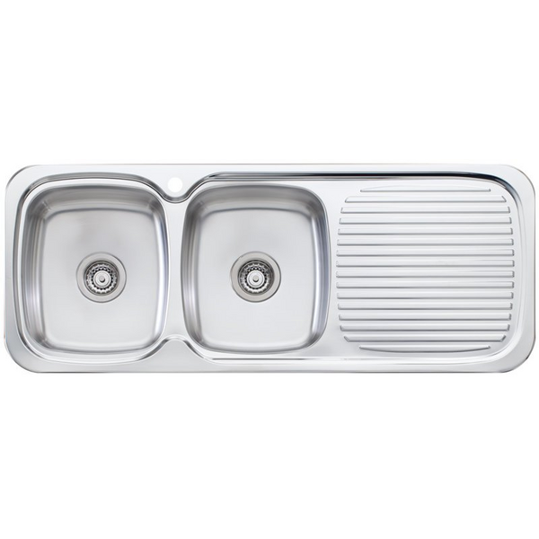 Oliveri Lakeland Double Bowl Right Hand Drainer Sink LL156