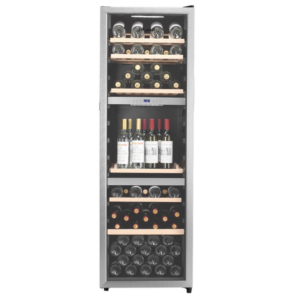 LeCavist 140 Bottle Triple Zone Wine Cabinet Stainless Steel LEK1403ZPVX