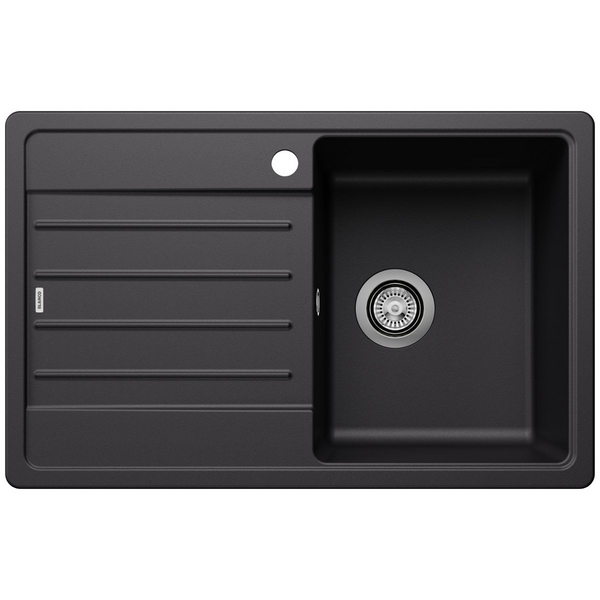 Blanco LEGRA 45S Single Bowl Top Mount Sink with Left Hand Drainer Silgranit Black 528057