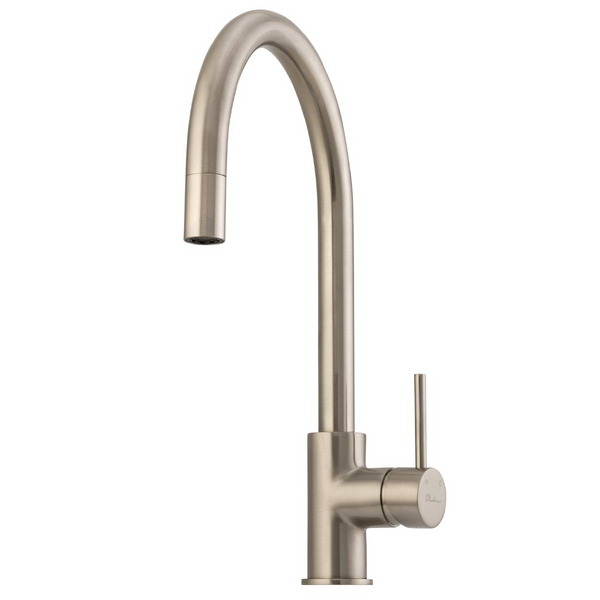 Oliveri Venice Pull Out Goose Neck Mixer Tap Brushed Nickel VE520FBN-P