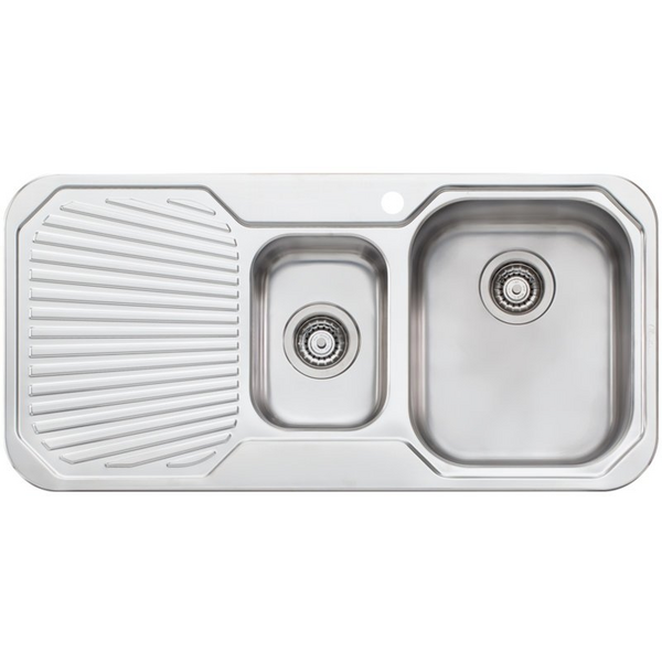 Oliveri Petite 1 and 1/2 Bowl Left Hand Drainer Topmount Sink PE302