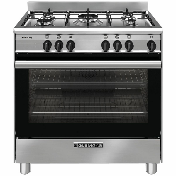 Glem Gas Glem 80cm Dual Fuel Freestanding Oven-Stainless Steel GB865GE