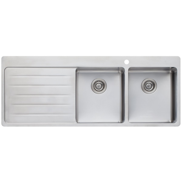 Oliveri Sonetto Double Bowl Left Hand Drainer Topmount Sink SN1072