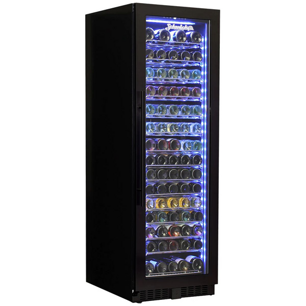 Schmick Upright Black Glass Door Wine Refrigerator Black BD425W-B