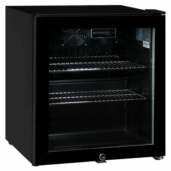Schmick Glass Door Mini Bar Fridge With Lock Black HUS-SC50AB