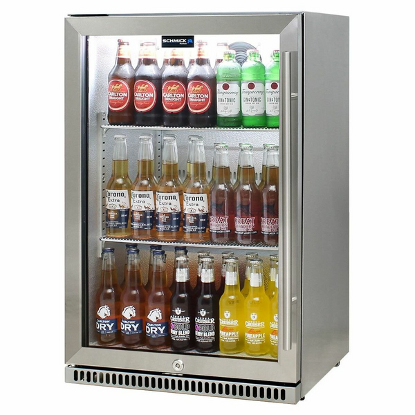 Schmick 118L Alfresco 304 Stainless Steel Bar Fridge With Heated Glass and Triple Glazing Left Hinge SK118L-SS