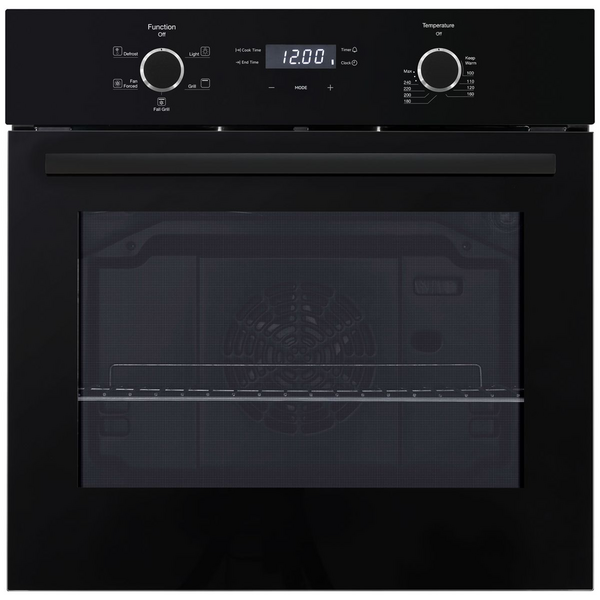 Emilia 60cm Built In Fan Forced Black Glass Oven EMF65EN