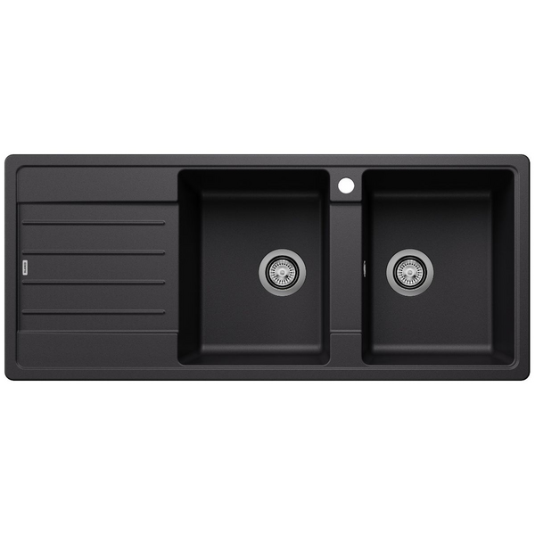 Blanco LEGRA 8S Double Bowl with Left Hand Drainer Silgranit Black 528069