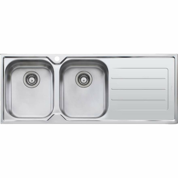 Oliveri Flinders Double Bowl Topmount Sink with Right-Hand Drainer FL171