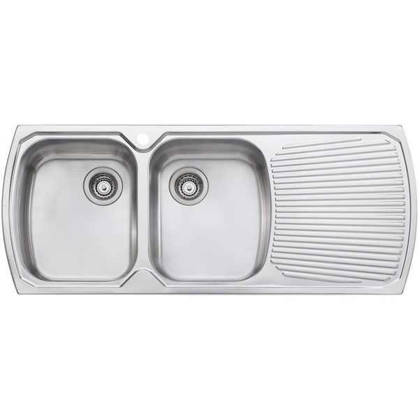 Oliveri Monet Double Bowl Right Hand Drainer Topmount Sink MO771