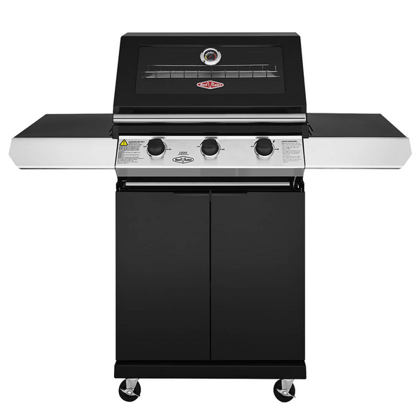 BeefEater 1200 Series 3 Burner LPG BBQ with Trolley Black Enamel BMG1230BB