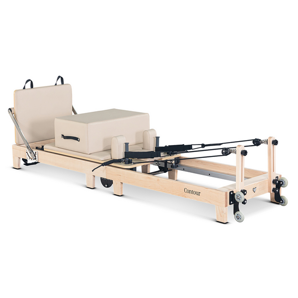 Lifespan Fitness Contour 2 Folding Wood Pilates Reformer Set Beige LFRF-CONTFLD2B