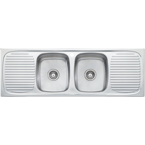 Oliveri Ultraform Double Bowl Double Drainer Topmount Sink UF13D