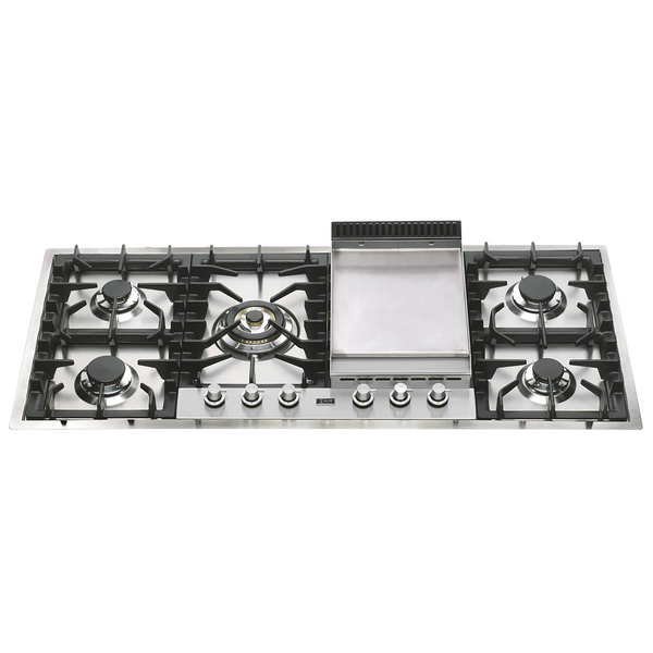 ILVE 120cm Flushline Natural Gas Cooktop with Tepanyaki Plate HP125FDT