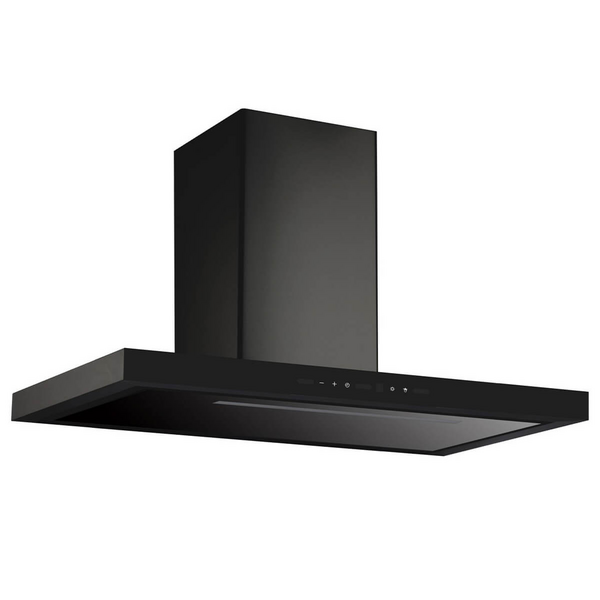 Glem Gas 90cm Square Profile Wall Mounted Canopy Rangehood Matt Black CK90CTF