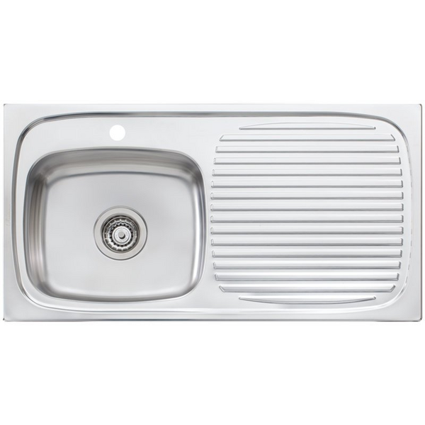 Oliveri Ultraform Single Bowl Right Hand Drainer Topmount Sink UF01