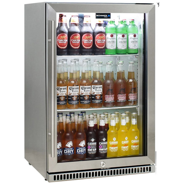 Schmick 118L Alfresco 304 Stainless Steel Bar Fridge With Heated Glass and Triple Glazing Right Hinge SK118R-SS