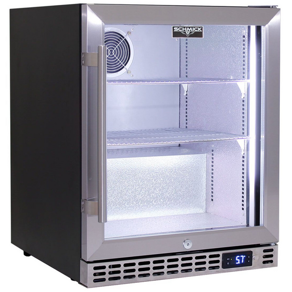 Schmick 89L Under Bench Heated Glass Stainless Steel Bar Fridge SK86R-HD
