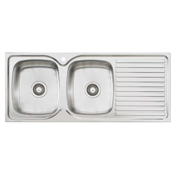 Oliveri Endeavour Double Bowl Right Hand Drainer Sink EE71