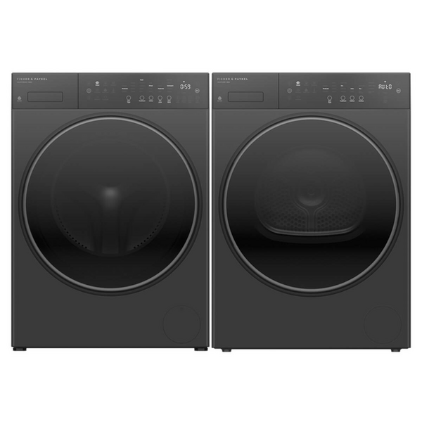 Fisher & Paykel Series 5 10kg Contemporary Front Load Washer & 8kg Heat Pump Dryer Laundry Package Graphite WH1060PG5DH8060PG5