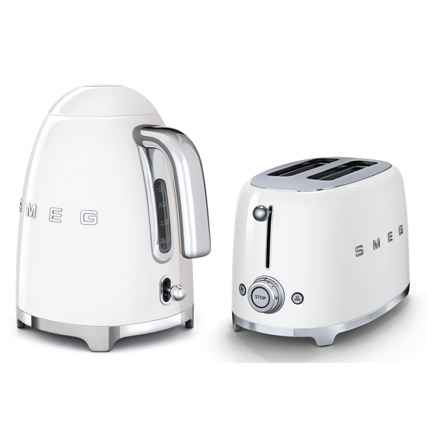 Smeg Kettle and Slice Toaster Pack White KLF03WHAUTSF01WHAU