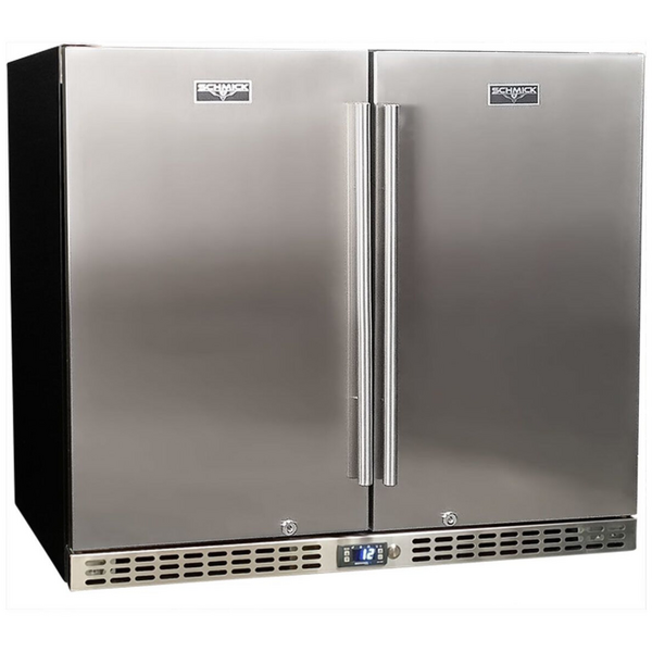 Schmick 233L Twin Door Quiet Under Bench Solid Door Bar Fridge SK206-SD