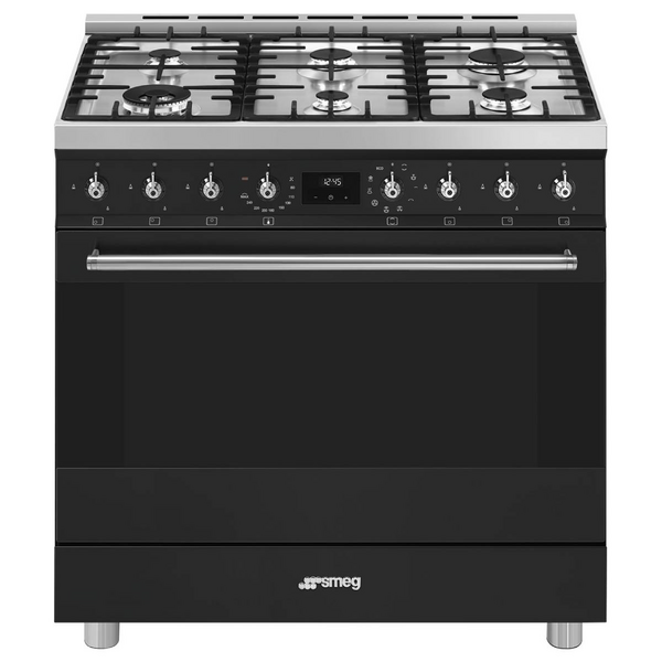 Smeg 90cm Classic Pyrolytic Freestanding Oven/Stove Matte Black CSP9GMMBA2