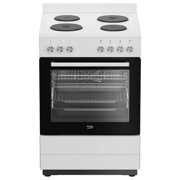 Beko 60cm White Electric Freestanding Oven with Hot Plate Cooktop BFCB60EMW