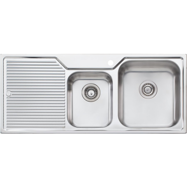 Oliveri Nu-Petite 1 and 3/4 Bowl Left Hand Drainer Topmount Sink NP612
