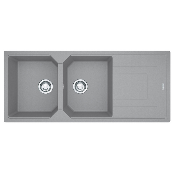 Franke Urban Fragranite Double Bowl Topmount Sink with Reversible Drainer Stone Grey UBG621SG