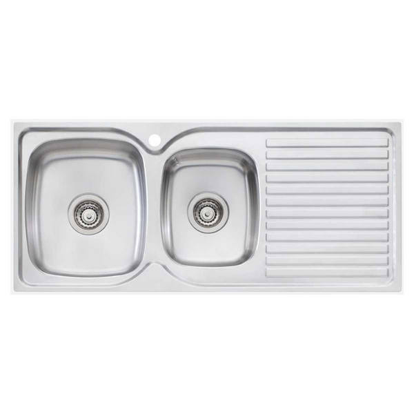 Oliveri Endeavour 1 and 3/4 Bowl Topmount Sink with Right Hand Drainer EE11