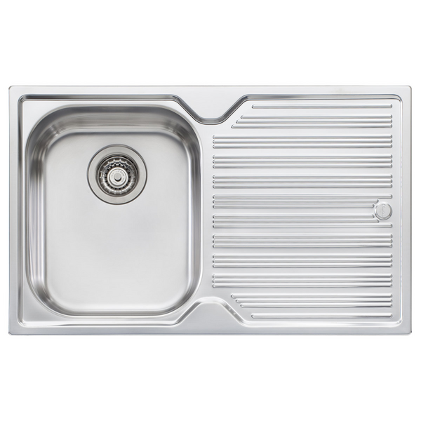 Oliveri Diaz Single Bowl Topmount Sink with Right Hand Drainer DZ121NTH