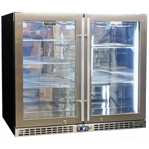Schmick 233L Triple Glazed Quiet Under Bench Stainless Steel Bar Fridge SK206-SS