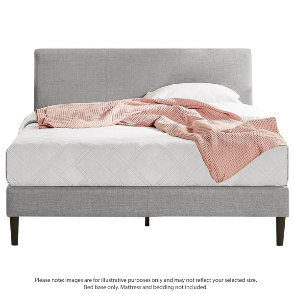 Zinus Liam Classic Home Queen Upholstered Fabric Bed Base Light Grey AU-FPPPLG-12Q
