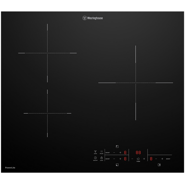 Westinghouse 60cm 3 Zone PowerLite Induction Cooktop WHI632BE