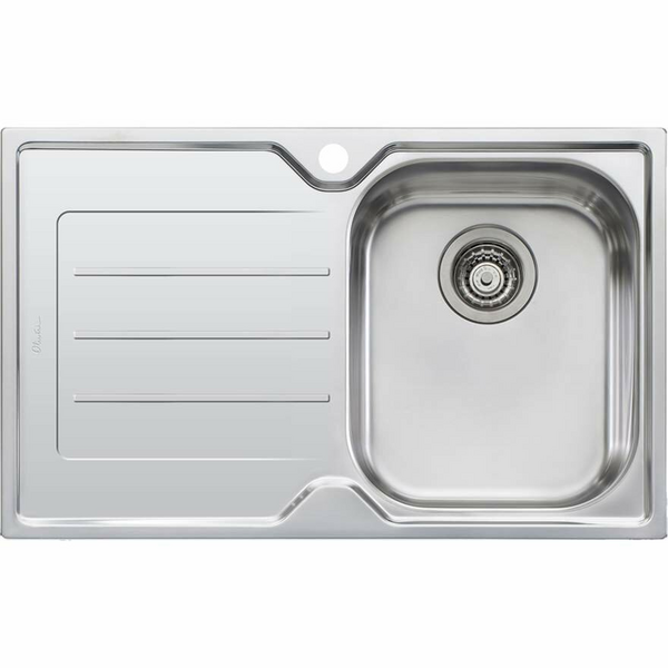 Oliveri Flinders Single Bowl Topmount Sink with Left-Hand Drainer FL122
