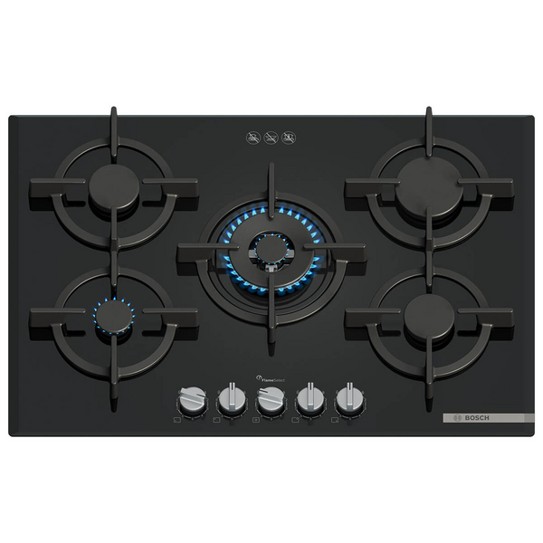 Bosch 75cm Series 6 Natural Gas Cooktop Tempered Glass Black PPQ7A6I10A